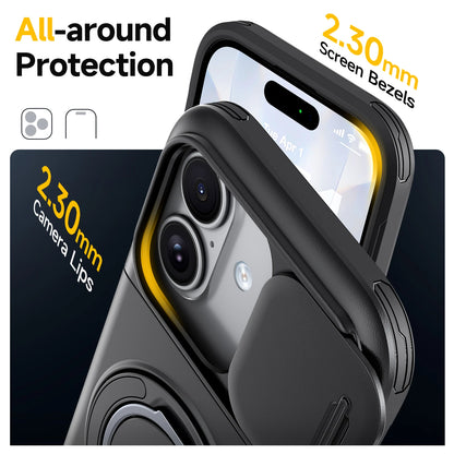 Dual Layer Shockproof iPhone Case with Ring Holder