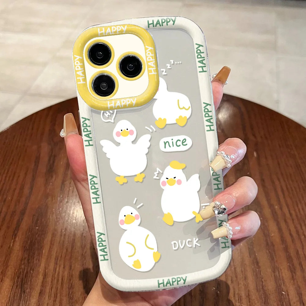 Cut Cat Aninal Phone Case For iPhone 15 Funda iPhone 16 17 Pro Max 11 13 14 12 7 8 Plus SE 2020 Air 17promax Silicone Soft Cover