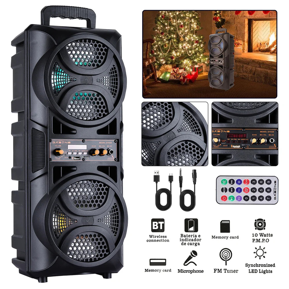 3000W Portable Bluetooth Speaker Sub Woofer Heavy Bass Sound System Party Dj Karaoke Rechargeable Loud Speaker