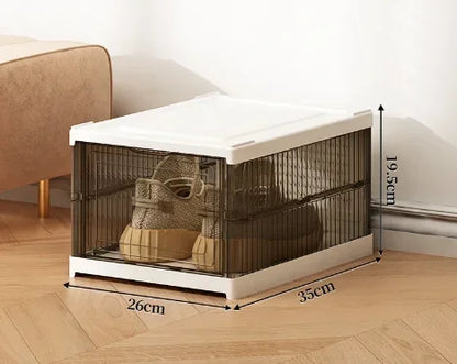 Dustproof 6 Layers Foldable Shoes Box Stackable Transparent Thickened Plastic Bins Sneaker Shoe Organizer Cabinet Organizers