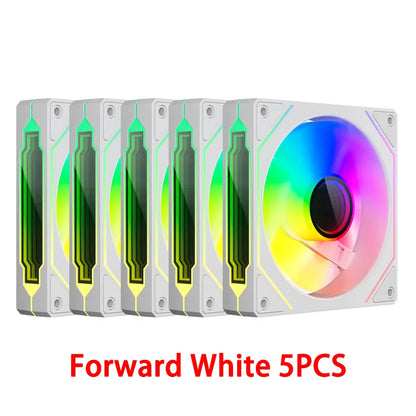 TEUCER LJ-4Pro Computer Case Fan ARGB Mirror Cycle 120mm 4Pin PWM PC Quiet Cooling Fan Low Noise Chassis Fan