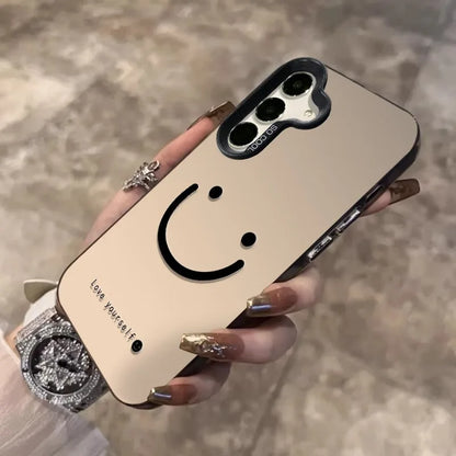 For Samsung Galaxy S26 S25 S24 S23 Ultra S22 Plus S21 FE Case Color Silver Smile Cheeks Cover For A57 A37 A17 A56 A55 A25 Funda