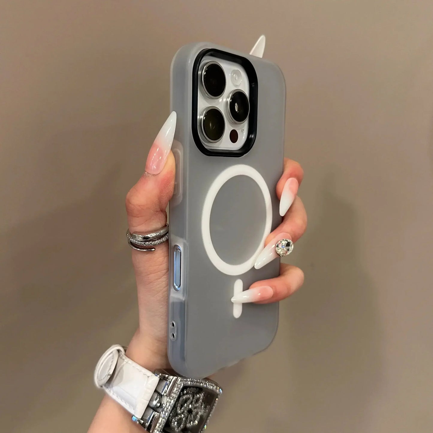 Luxury Candy Color 2 IN 1 For Magsafe Case for iPhone 16 15 14 13 12 17 Pro Max Plus Magnetic Wireless Charge Clear Matte Cover