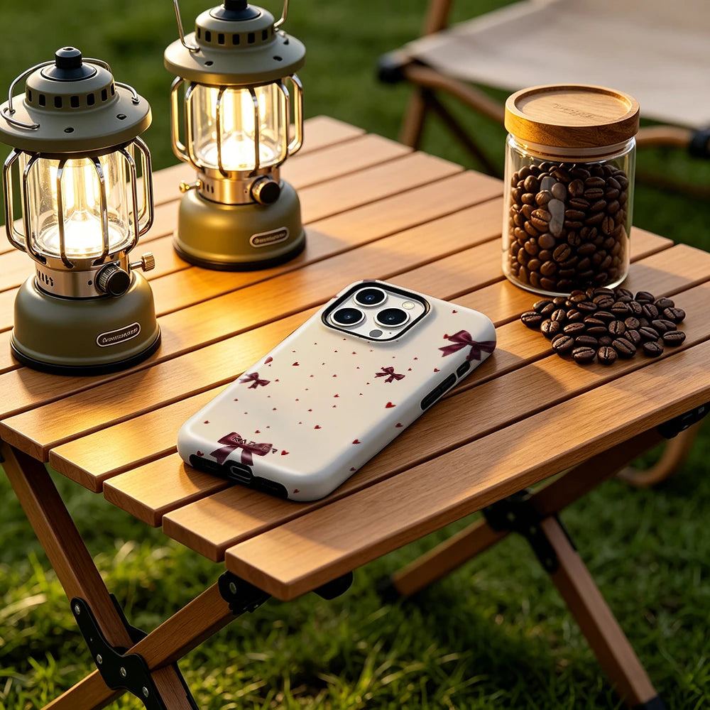 Burgundy Big Flower Double Layer Hard Shell for iPhone 17 16 15 14 Plus 13 Pro Max Anti-Drop Shockproof  PC Case