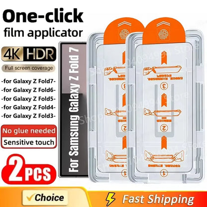 2Pcs For Samsung Galaxy Z Fold 7 6 5 4 Auto Dust-Elimination Bubble Free Clear Screen Protector For Samsung Z Fold5 Fold6 Fold7
