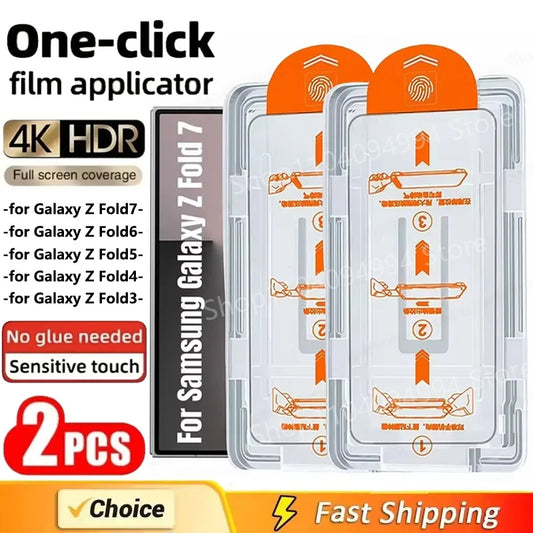 2Pcs For Samsung Galaxy Z Fold 7 6 5 4 Auto Dust-Elimination Bubble Free Clear Screen Protector For Samsung Z Fold5 Fold6 Fold7