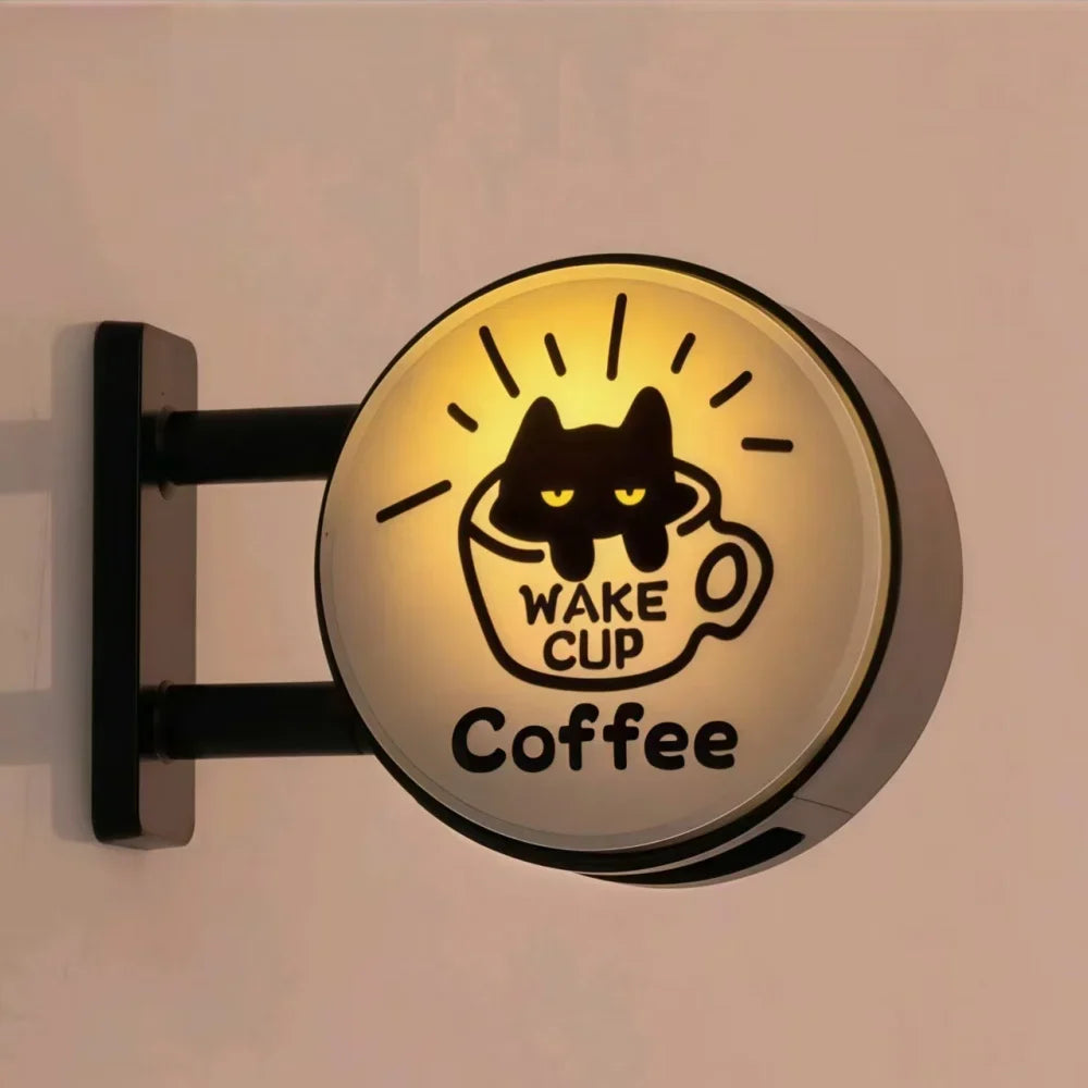 Retro Coffee Corner Creative Atmosphere Light Sign Fridge Magnet Magnetic Home Miniature Pegboard Coffee Shop Glowing Decoration