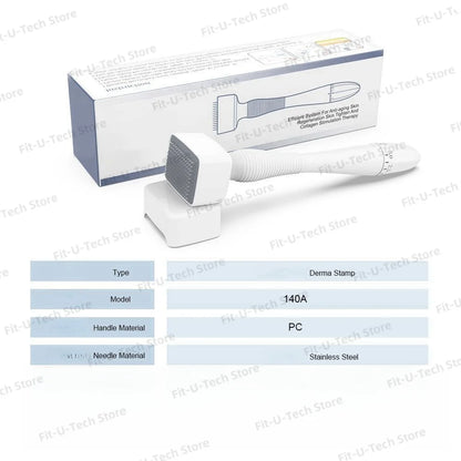 Derma Stamp 140A  Microneedling Face Roller Massager Adjustable Titanium Needle Length Skincare Beard Growth Scalp Hair