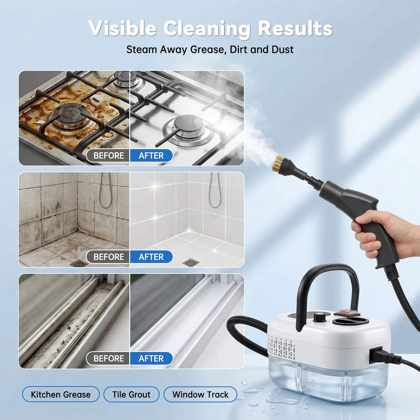 2500W High Temperature Steam Cleaner 110V Portable Handheld Steam Cleaning Machine With Multiple Accessories US Plug