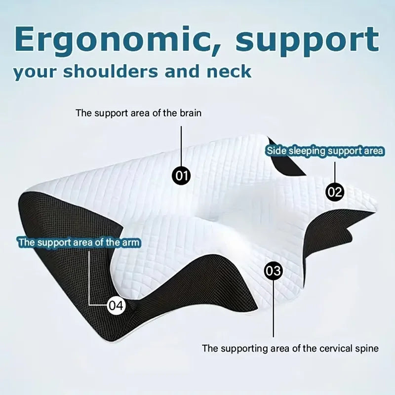 Sleep Memory Pillow Butterfly Memory Foam Neck Pillows Contoured Sleep For Neck Pain Relief Stomach Support Comfortable Pillow