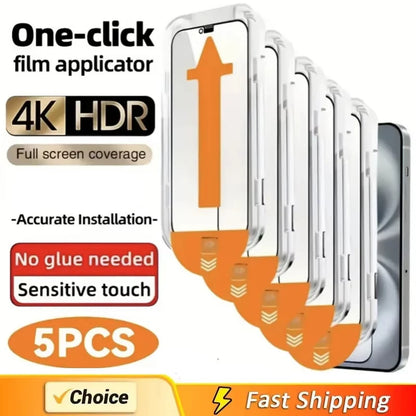 1-5Pcs Dust Free Full Cover HD Tempered Glass for IPhone 17 Pro Max Air 16 15 14 Plus 13 12 11 XR X XS Max Mini Screen Protector