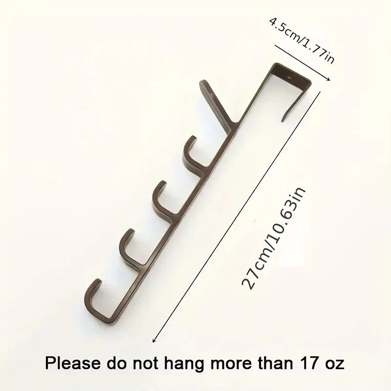 Over-the-Door 5-Hook Rack – Clothes, Bags & Hat Organizer