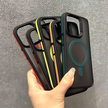 Luxury Magnetic Matte Translucent Case For Samsung Galaxy S25 Ultra S24 Plus S23 FE S22 S25 For Magsafe Wireless Charging Cover
