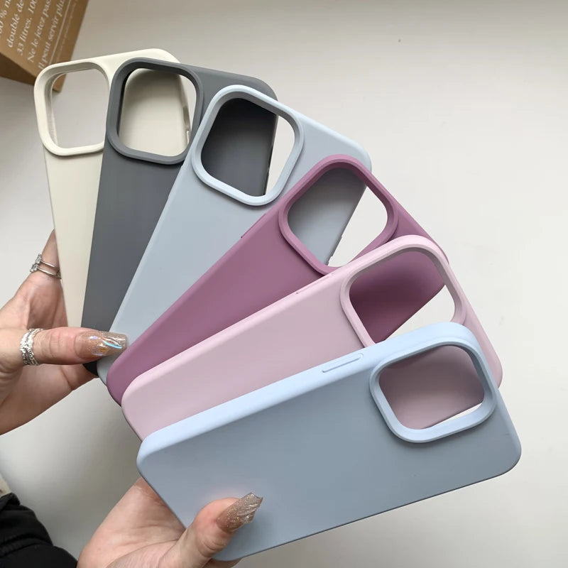 Liquid Silicone Case For Apple iPhone 15 16 14 13 12 11 17 Pro Max 17 Air 16 Plus Phone Original Official Style Protective Cover