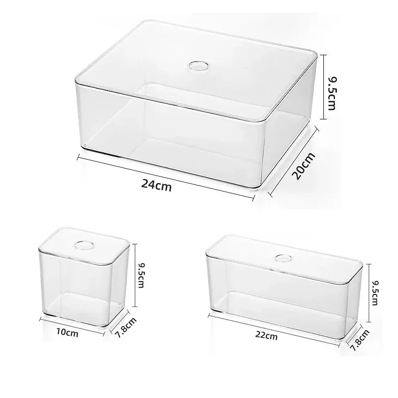 Clear Drawer Organizer Sets Acrylic Box Plastic Storage Box Stationery Makeup Organizer Boxes Transparent Storage Box Bins