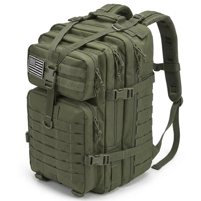 Men 45L Tactical Hiking Backpack Molle Mountaineering Water Resistant Outdoor Camping Trekking Backpacking Bushcraft Travel Rucksack Bug Out Bag Survival Emergency Large Capacity Climbing Cycling Daypack Women Durable Wear Re