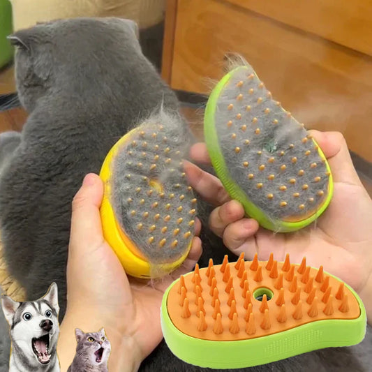 3-in-1 Electric Steam Brush for Cats and Dogs