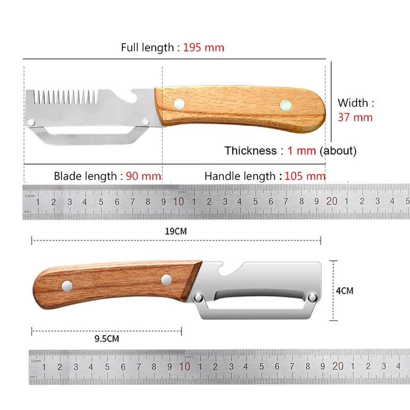 Kitchen Peeler Stainless Steel Vegetable Peeler with Wooden Handle for Peeling and Slicing Fruits and Vegetables Kitchen Tool