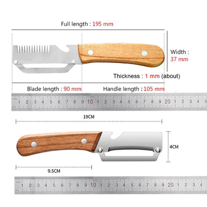 Kitchen Peeler Stainless Steel Vegetable Peeler with Wooden Handle for Peeling and Slicing Fruits and Vegetables Kitchen Tool