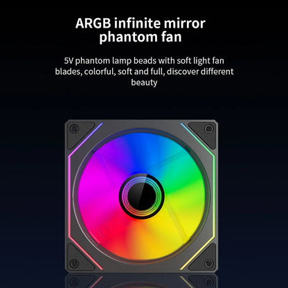 TEUCER LJ-4Pro Computer Case Fan ARGB Mirror Cycle 120mm 4Pin PWM PC Quiet Cooling Fan Low Noise Chassis Fan