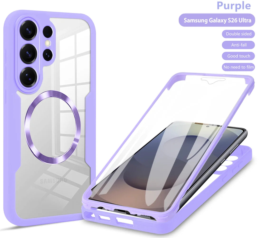 360 Full PTE Protection Screen Clear Magnetic Case For Samsung Galaxy S26 S25 Edge S24 S23 S22 Ultra PLUS FE A07 A56 A36 A26 A16