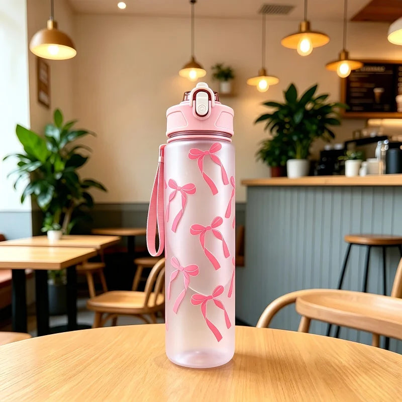 800ml Leakproof Sports Water Bottle with Time Scale