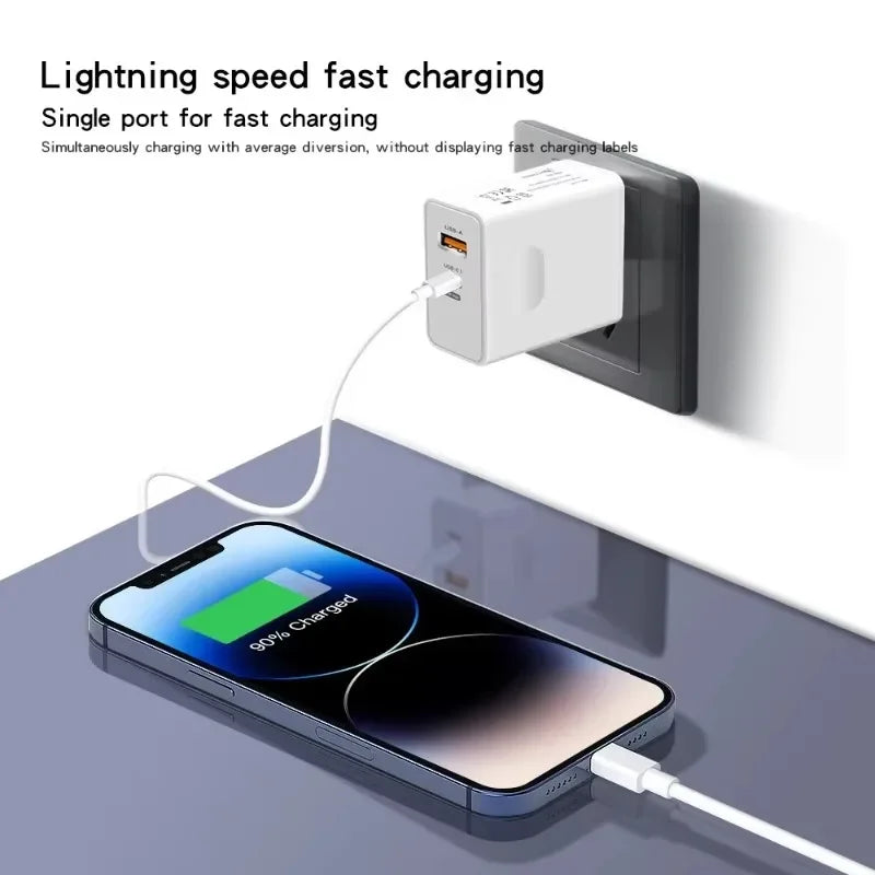 120W Fast Charger USB Type C PD Cable Fast Charging Quick Charge Adapter For iPhone 17 16 15 Pro Xiaomi Samsung Oneplus Huawei