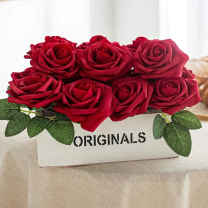 10~100pcs Rose Artificial Flowers Foam Fake Roses Wedding Bouquets Centerpieces Mothers Day Valentines Gifts Party Decoration