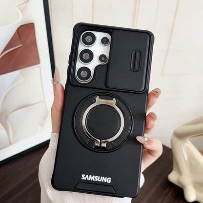 Military Armor Slide Camera Protection Magnetic Bracket Case Samsung S26 S25 FE S24 S23 S25 Ultra S22 Plus S21 A56 A36 A16 Cover
