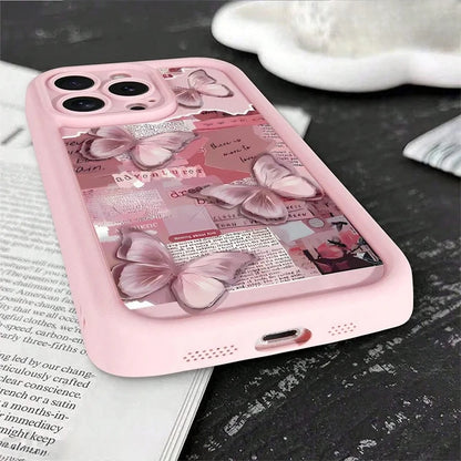 Cute Butterfly Silicone iPhone Case – Shockproof Candy Cover for iPhone 11–17 Series