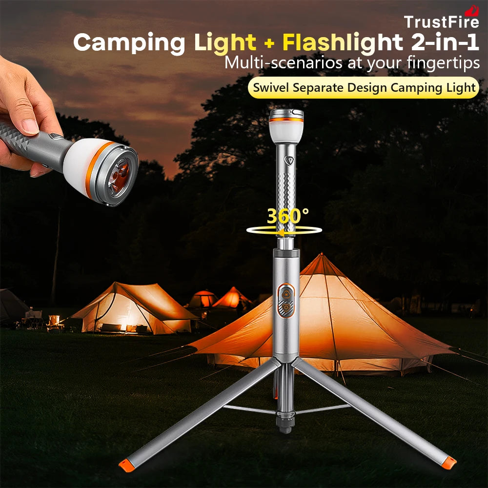 Trustfire WL22 Flashlight 1900MM Telescopic Camping Lights 2200mAh Lanterns With Remote Control Light for Outdoor Car Repair