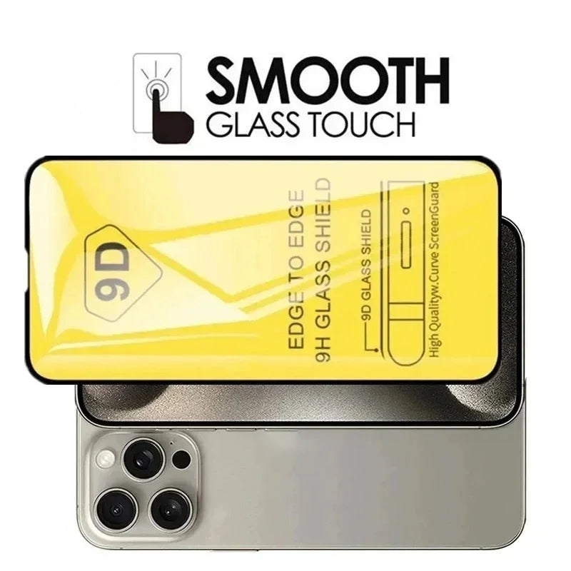 1-5PCS 9D Tempered Glass For iPhone 16 Pro Max 13 11 17 Air 15 14 12 Mini XR X Xs Max 7 8 Plus SE 6s 17promax Screen Protector