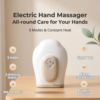 Hand Massager with Airbag Compression Finger Wrist Palm Massage Machine Vibration Glove for Hand Muscle Relax Gift for Men Women