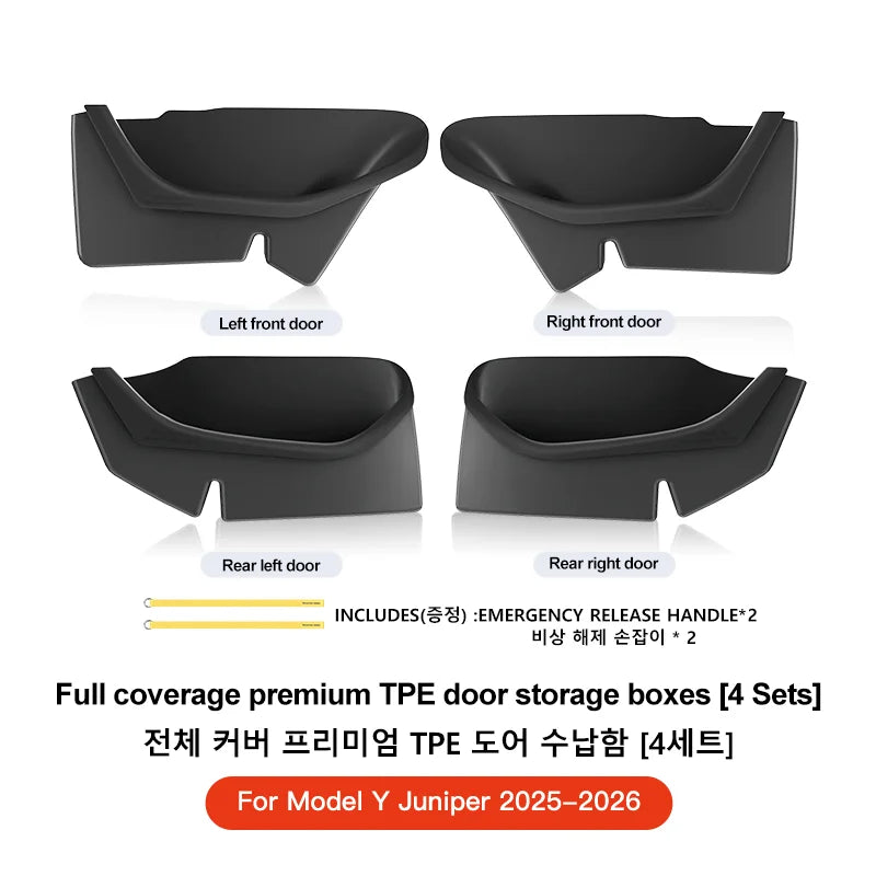 YZ For Tesla Model Y Juniper Model 3 Highland Door Side Storage Box Full-Cover Front and Rear Interior Storage Box Accessories