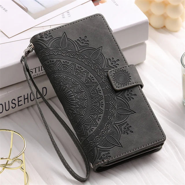 Leather Flip Case For Samsung Galaxy S26 S25 S23 S24 Ultra S22 S21 Plus S20 FE + Note 20 10 9 Card Wallet Embossing Phone Bag