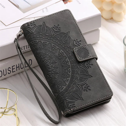 Leather Flip Case For Samsung Galaxy S26 S25 S23 S24 Ultra S22 S21 Plus S20 FE + Note 20 10 9 Card Wallet Embossing Phone Bag