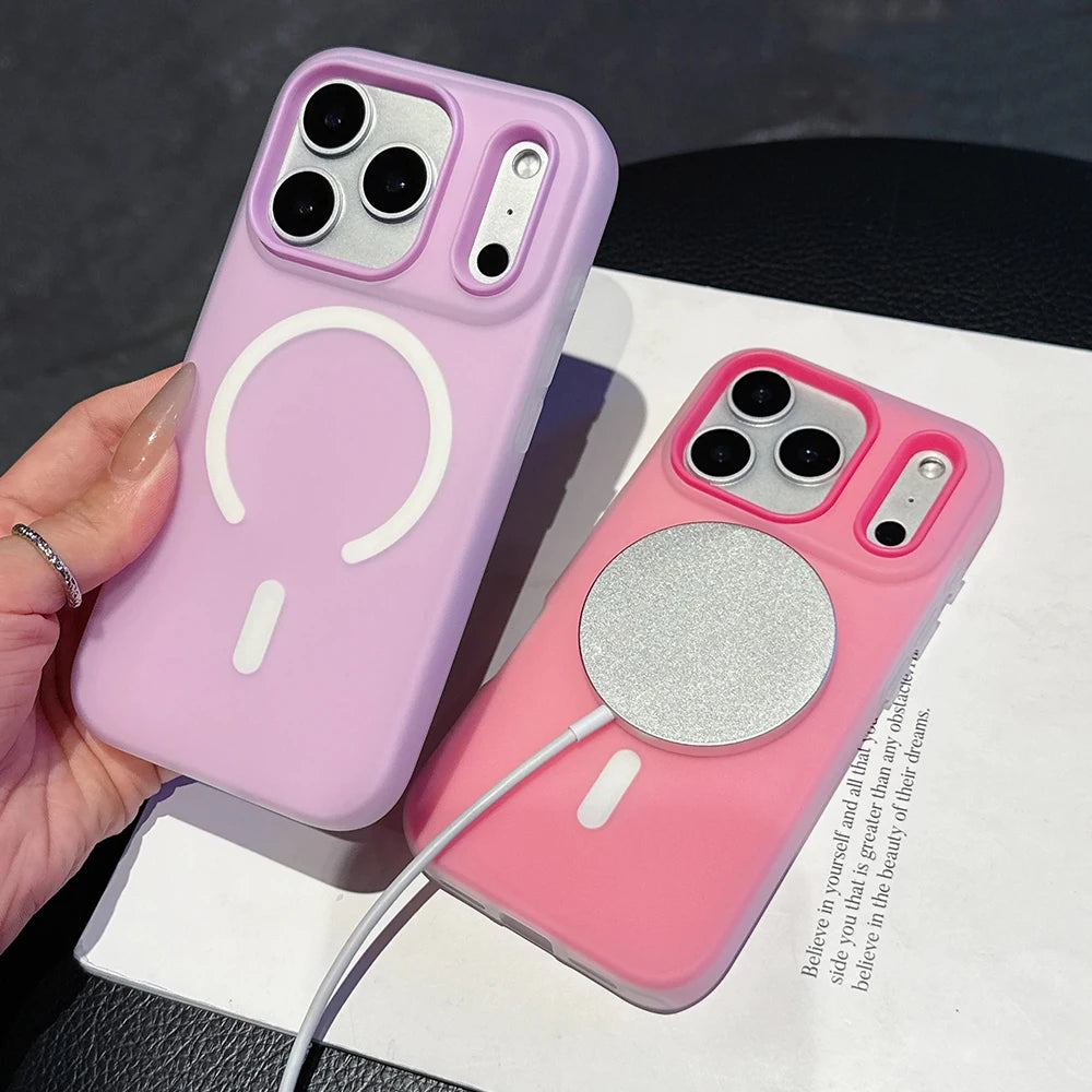 Original Candy Color 2IN1 For Magsafe Wireless Charging Case For iPhone 17 16 15 14 13 12 11 Pro Max 16PLUS 17AIR Magnetic Cover