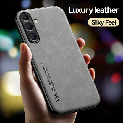 For Samsung Galaxy A56 A36 A26 A16 5G Case Soft Silicone Car Holder Magnetic Leather Phone Cover for Galaxy A06 A 56 36 16 Funda