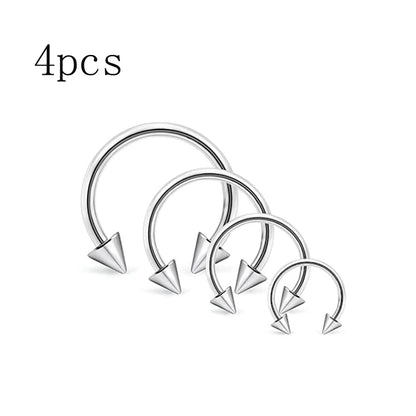 4Pcs/32Pcs 16G Septum Nose Rings – Stainless Steel Hoop Horseshoe Piercing Jewelry, Tragus Cartilage Earrings (6-12mm)