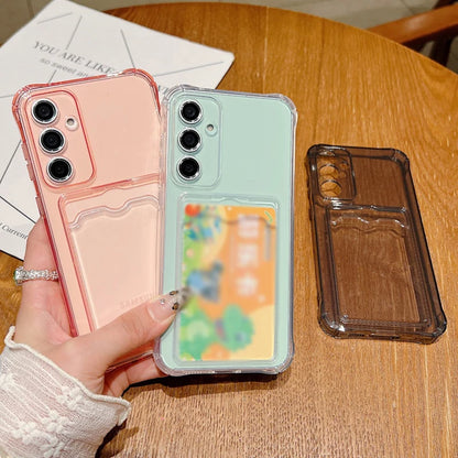 Case For Samsung Galaxy S25 Edge S26 S22 S23 S24 Ultra S24 S25 FE A57 A37 A17 A56 A55 A54 A15 A36 A26 Card Bag Clear Phone Cover