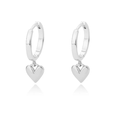 Heart Stainless Steel Earrings for Women – Gold Color Hoop Earring with Zircon, Waterproof & Trendy