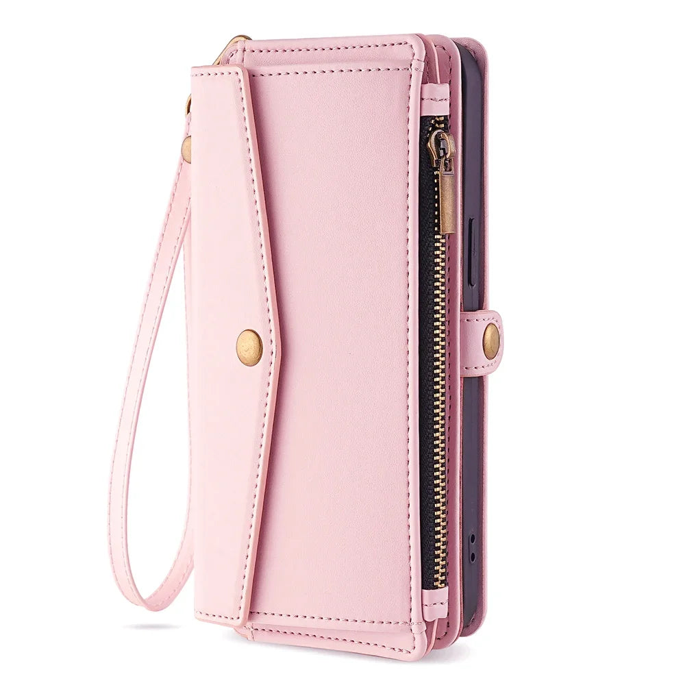 Flip Cover Wallet Phone Case For Samsung Galaxy S26 S25 S24 S23 S22 S21 FE Plus Ultra Edge 5G PU Leather Multi-Functional Bags