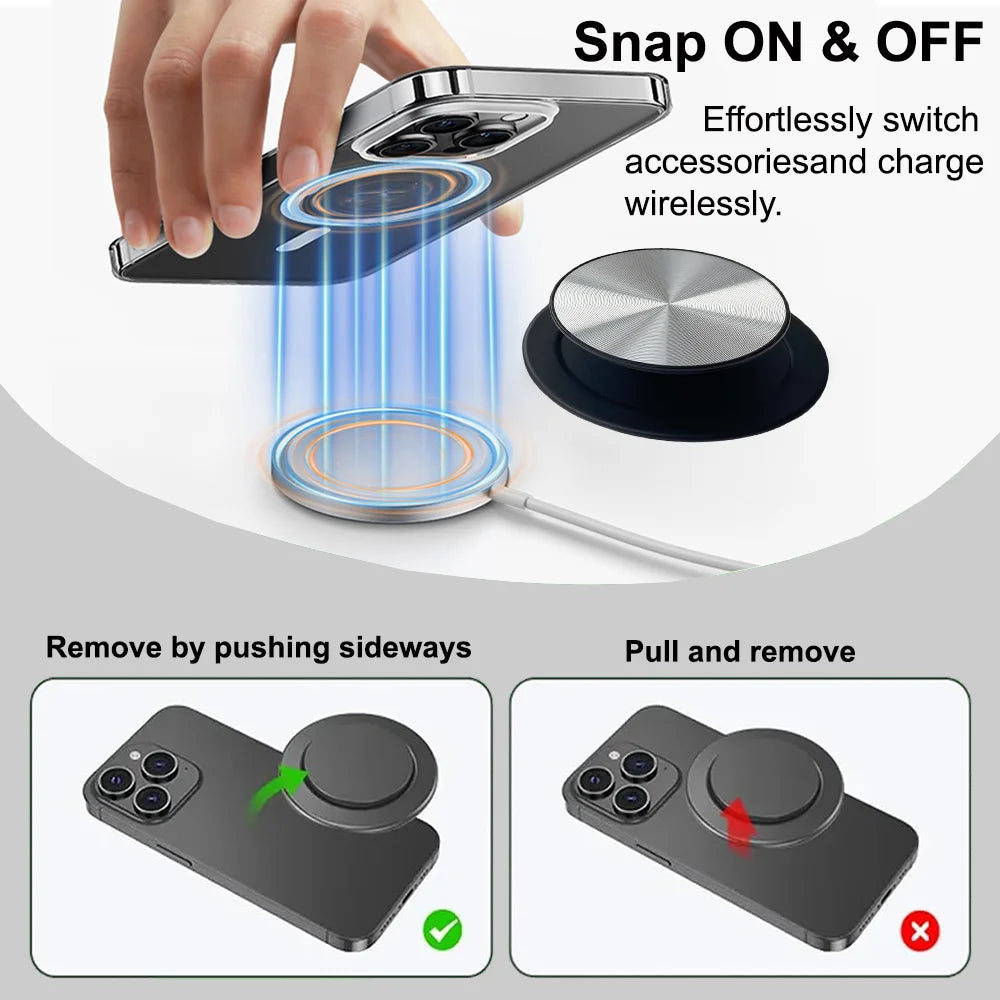 1/2PCS CD Pattern Magnetic Phone Griptok Holder, Compatible for Magsafe Phone Grip, For Kindle Expandible Phone Stand Holder
