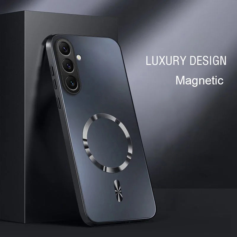 AG Magnetic Matte Silicone Case For Samsung A14 A15 A16 A17 A34 A35 A36 A54 A55 A56 A37 A57 Shockproof Hard PC Bumper