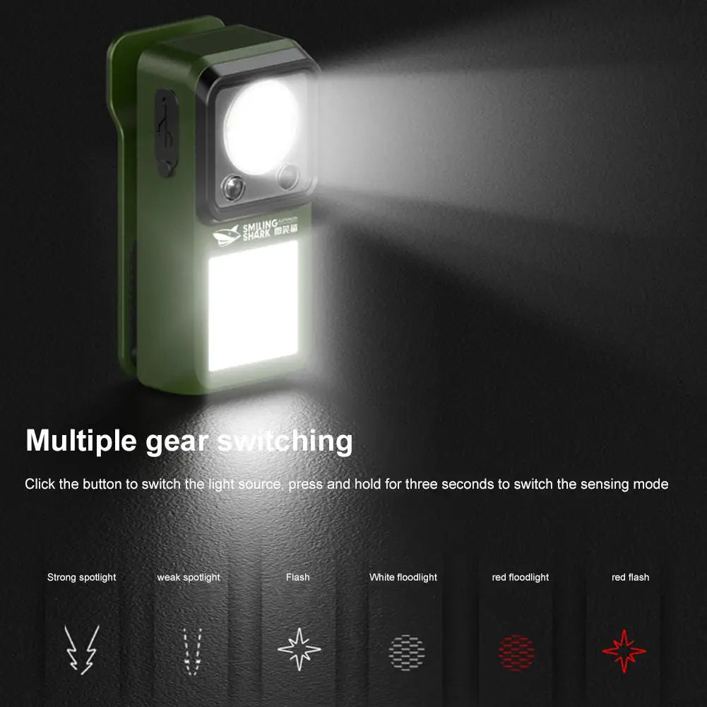 LED Magnetic Clamp Flashlight Outdoors Ultra-long-lasting Lighting Work Emergenc Lamp Clip-on Rechargeable Camping Hiking Light