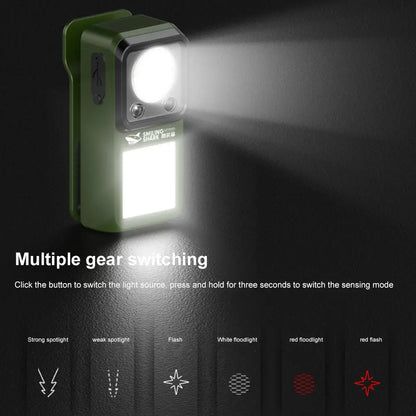 LED Magnetic Clamp Flashlight Outdoors Ultra-long-lasting Lighting Work Emergenc Lamp Clip-on Rechargeable Camping Hiking Light