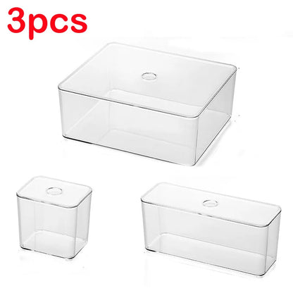 Clear Drawer Organizer Sets Acrylic Box Plastic Storage Box Stationery Makeup Organizer Boxes Transparent Storage Box Bins