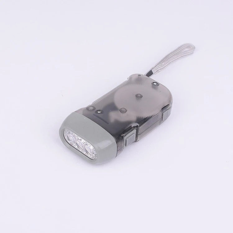 Portable Hand Pressing LED Night Flashlight Self-Powered Dynamo Crank Power Wind Up Manual Power Generation For Camping Riding