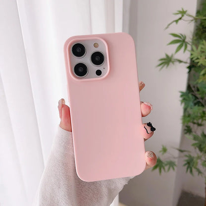 Luxury Candy Color Silicone Soft Case For iPhone 16 15 14 13 12 11 Pro Max Plus Mini Matte Frosted Cover Ultra Thin Shell Coque