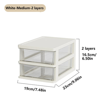 Clear Desktop Storage Box with Drawer Heightened Table Organizer Plastic Office storage cabinet  for Stationery cosmetics